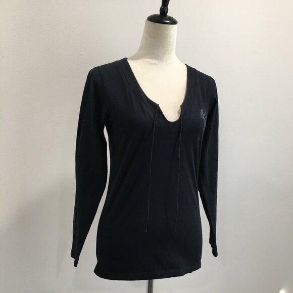 HARLEY DAVIDSON Black White Print Riverside CA Cut V Neck Tie Collar Shirt - Picture 4 of 13